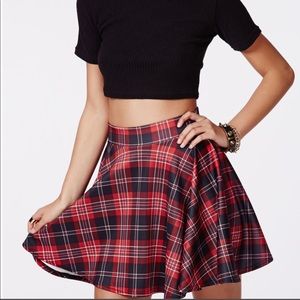 Missguided Plaid Skater Skirt